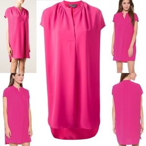 Vince Pink Popover Crepe Dress